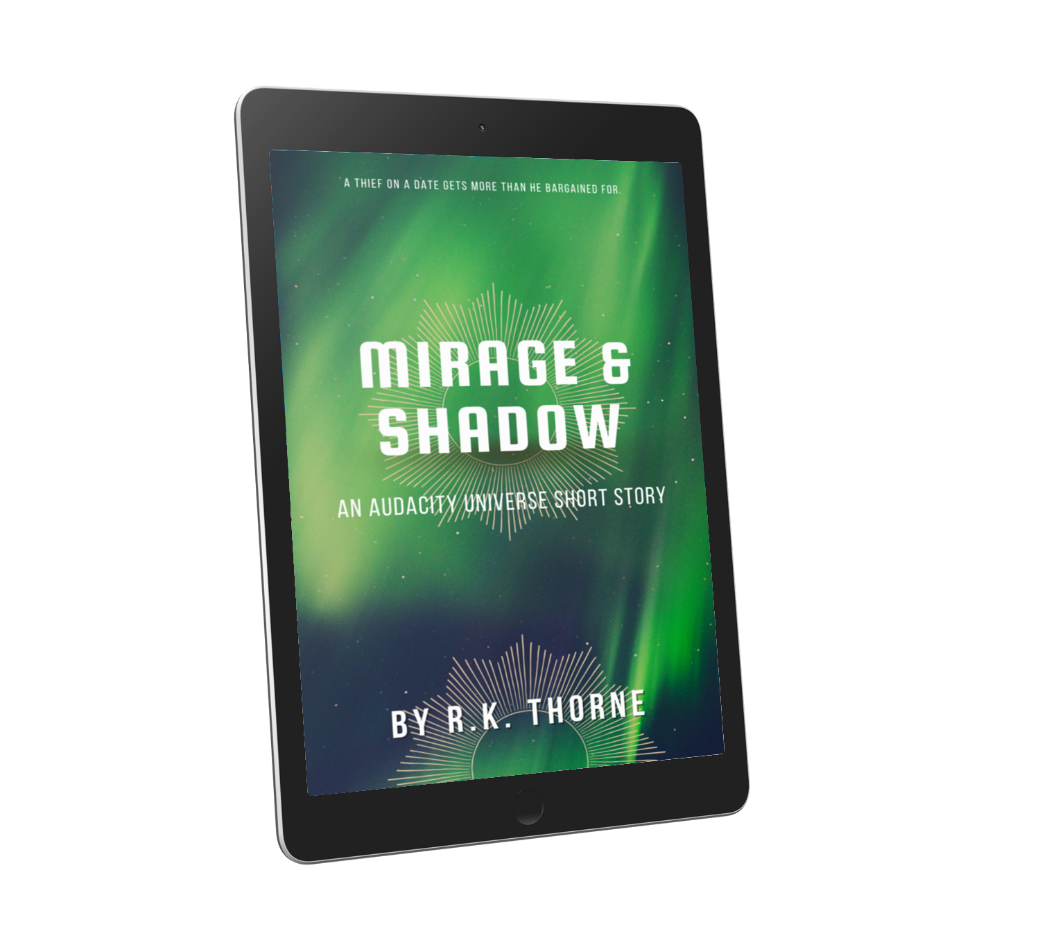 Cover image of Mirage and Shadow short story shown on a Kindle or black device
