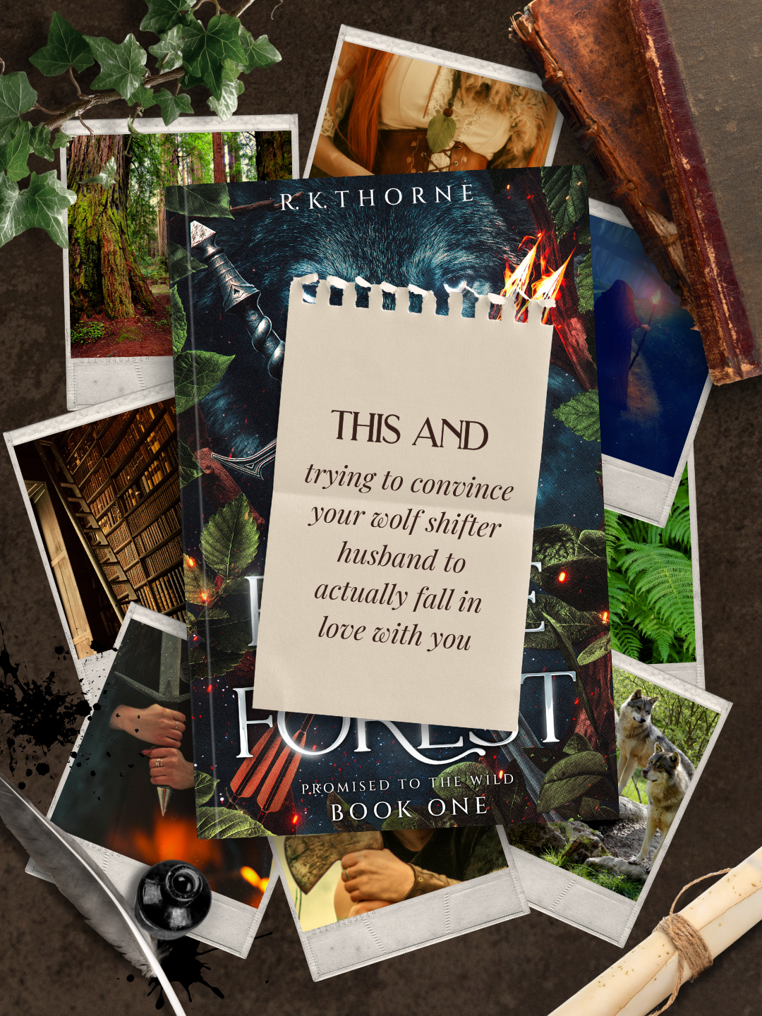 mage slave cover mockup with notebooks, apple, fall themes